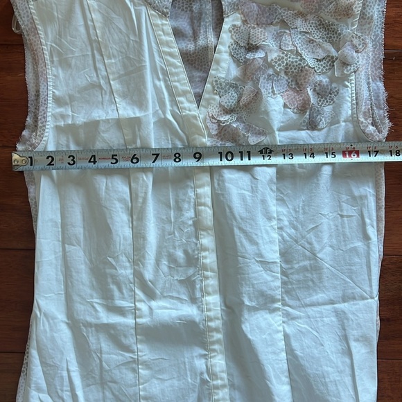 Alex Marie Short Sleeve Button Blouse Butterfly Pink Gray Ivory Size 6 - Picture 7 of 8